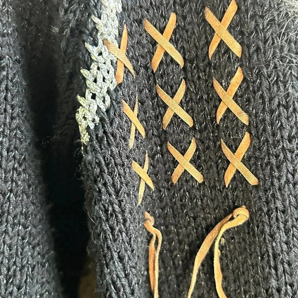 Christine Vintage 80s Angora V Neck Sweater Cross Ties - Picture 6 of 9